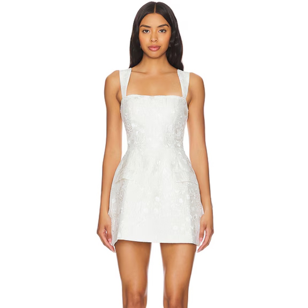 Amanda Uprichard NEVER WORN Bethany Romper White Mini Dress Lace Detail